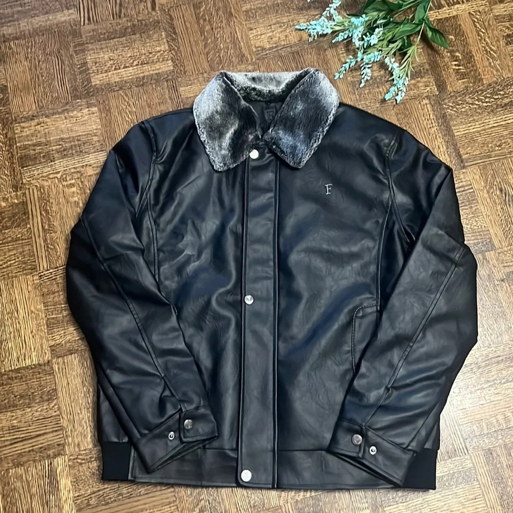 F Collection Faux Leather Jacket